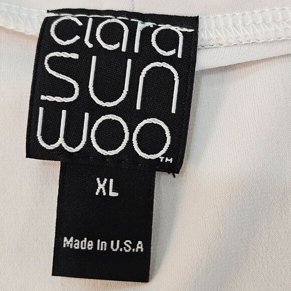 Clara SunWoo XL White Sleeveless Wrap Top - Picture 3 of 6